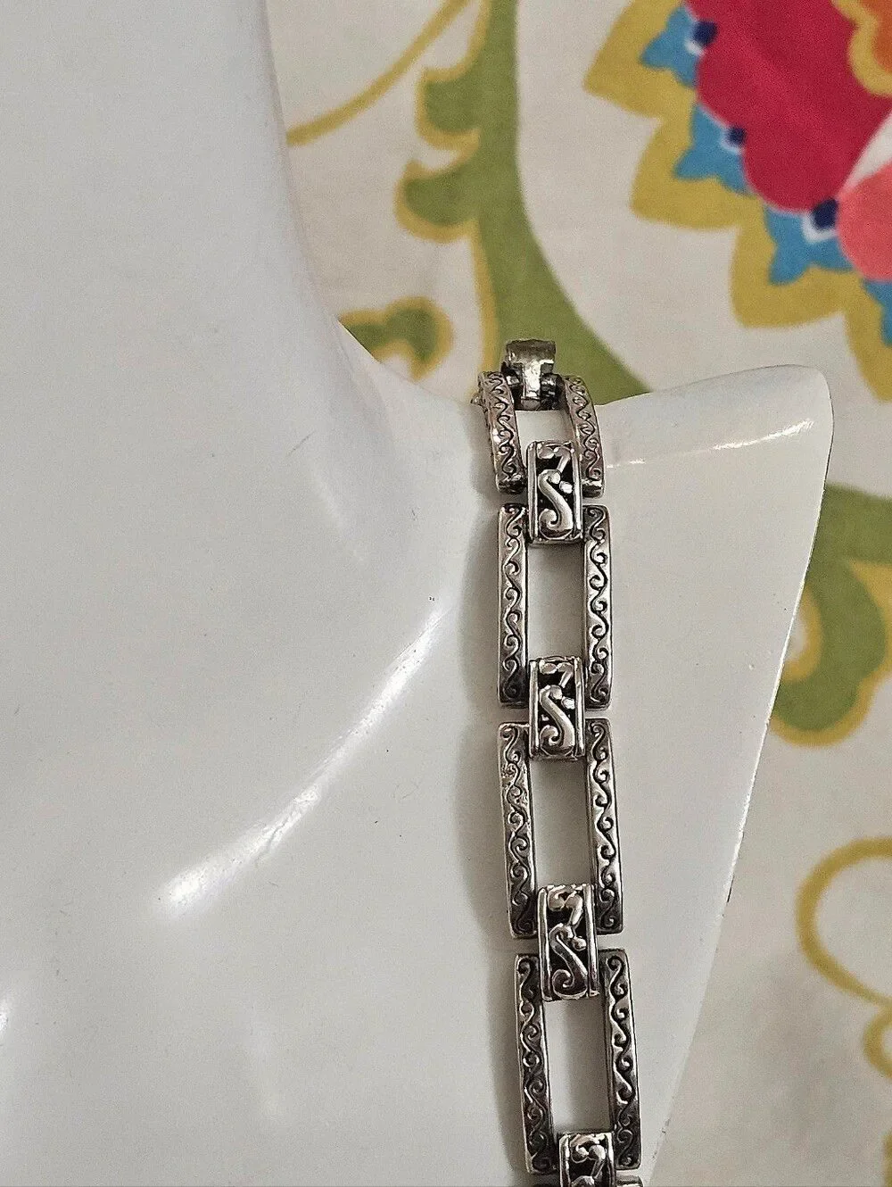 Brighton Silver Floral-Link Bracelet